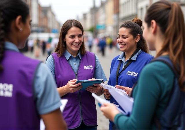 Volunteers being coordinated and onboarded at a Dublin community event